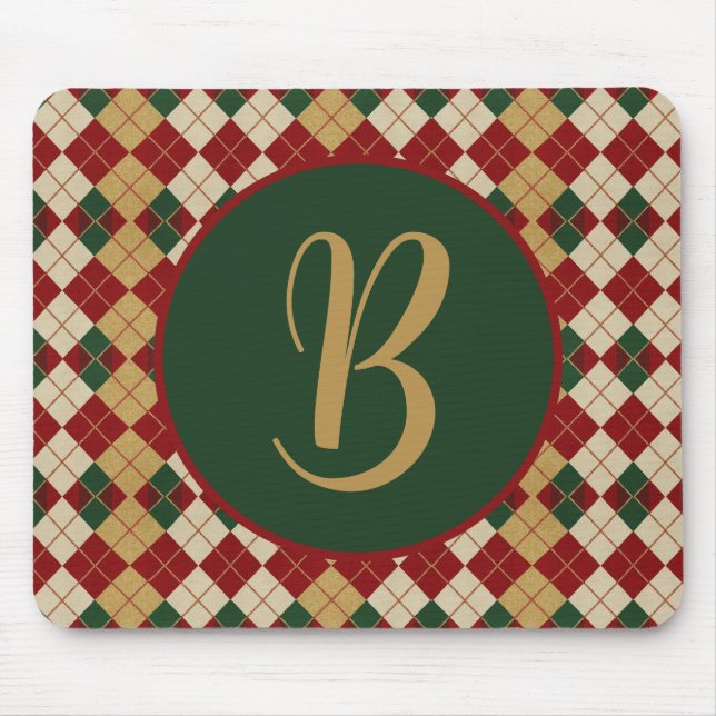Klassisch, Weihnachten/Winter Argyle-Muster Mousepad (Vorne)