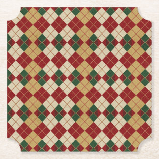 Klassisch, Weihnachten/Winter Argyle-Muster Untersetzer