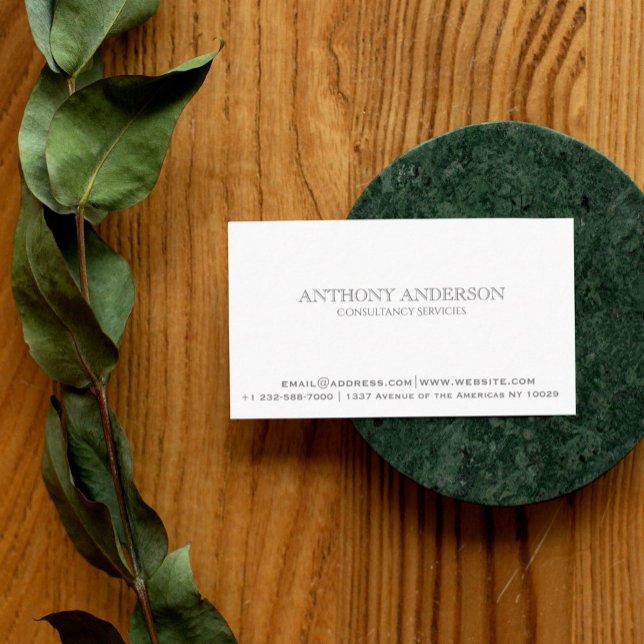 Klassisch weiß minimalistisch visitenkarte (Elegant clean white minimalist business card)