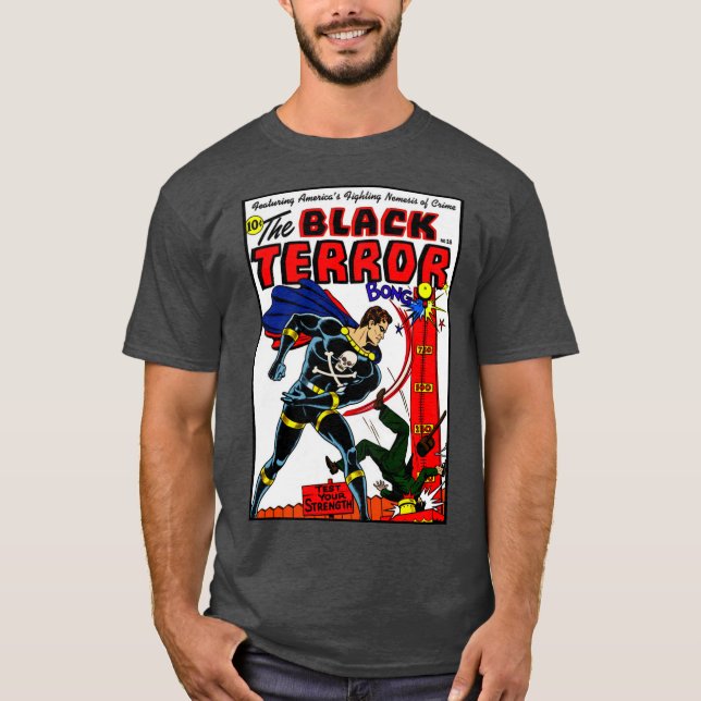 Klassische 1950er Jahre - der Schwarze Terror-T -  T-Shirt (Vorderseite)