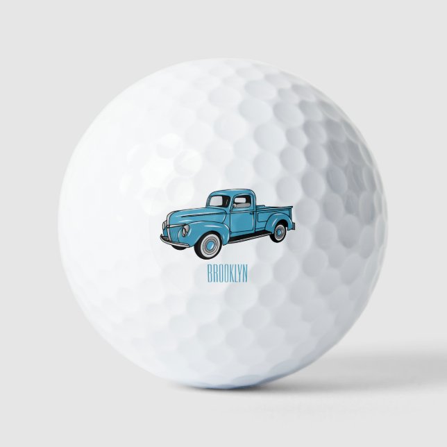 Klassische Abbildung des Cartoon eines LKW Golfball (Vorderseite)
