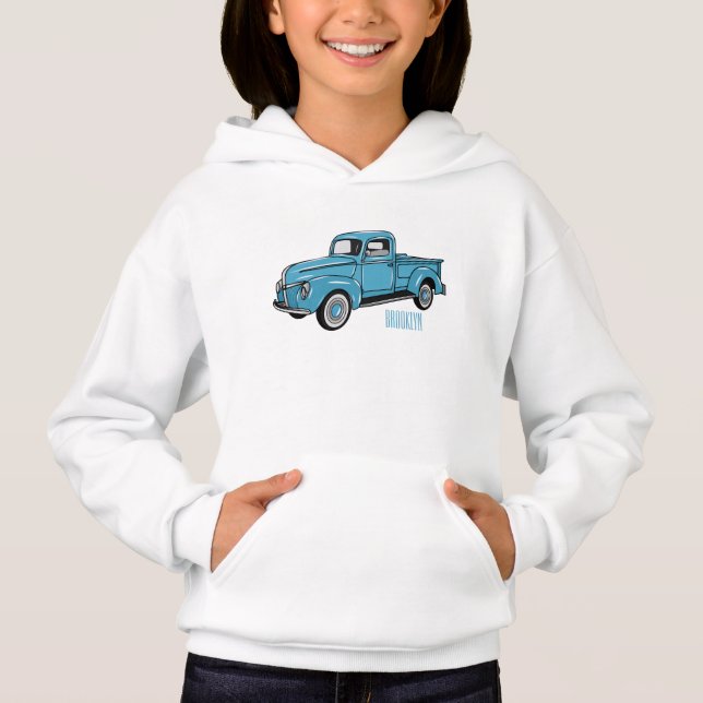 Klassische Abbildung des Cartoon eines LKW Hoodie (Vorderseite)