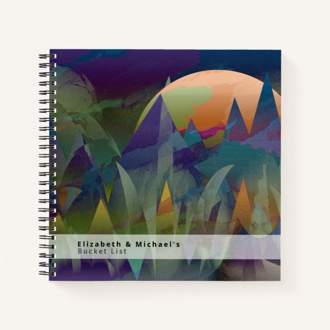 Klassische Abstrakte Berge BUCKET LIST Custom Gift Notizbuch (Vorderseite)