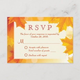 Klassische Ahorn-Blätter Hochzeit im Herbst RSVP-K RSVP Karte