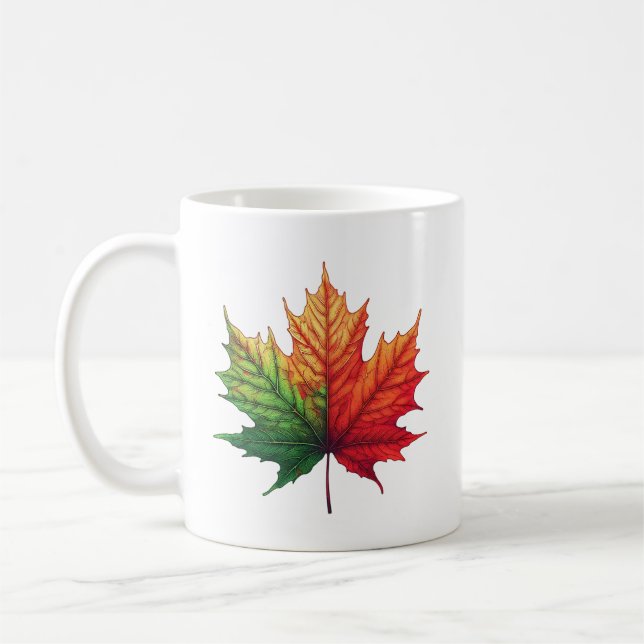Klassische Ahornfallleaf-Keramik Kaffeetasse (Links)