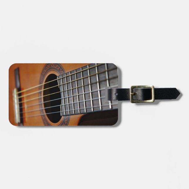 Klassische Akustikgitarre Gepäckanhänger (Vorderseite horizontal)