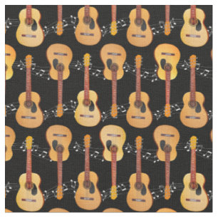 Klassische akustische Gitarren-Musiknoten auf Blac Stoff