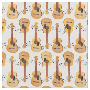 Klassische akustische Gitarren-Musiknoten Stoff