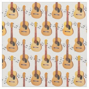Klassische akustische Gitarren-Musiknoten Stoff