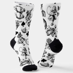 Klassische Alice-Abenteuer-in-Wunderland-Figuren Socken
