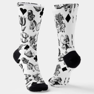 Klassische Alice-Abenteuer in Wunderland-Figuren Socken