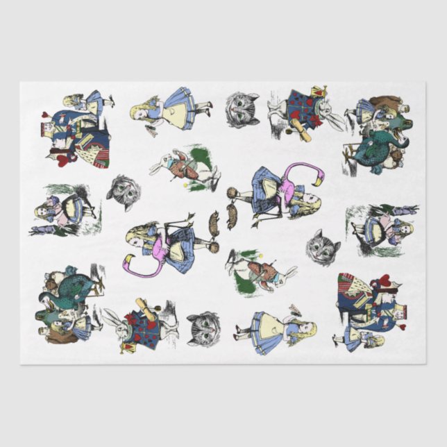 Klassische Alice im Wunderland Kaninchen-Cheshire- Seidenpapier (Vorderseite)