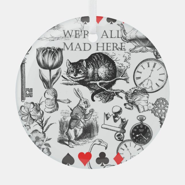 Klassische Alice im Wunderland Ornament Aus Glas (Vorderseite)