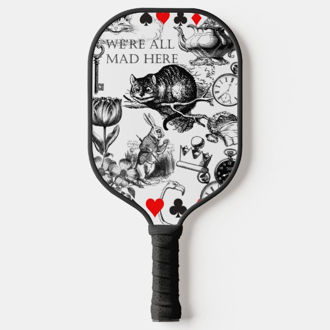 Klassische Alice im Wunderland Pickleball Schläger (Vorderseite)