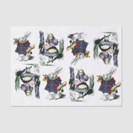 Klassische Alice im Wunderland u. weißes Kaninchen Seidenpapier