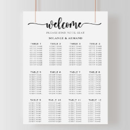 Klassische Alphabetische Hochzeitstabelle Poster