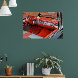 Klassische Alte Bel Air Dashboard Poster Art