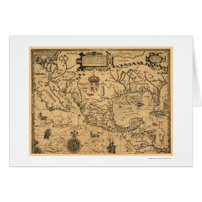 Klassische Amerika-Karte 1600 (Vorderseite (Horizontal))