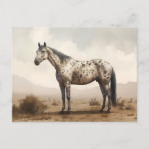 Klassische amerikanische Appaloosa-Pferdepostkarte