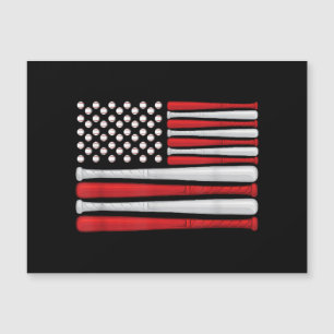 Klassische amerikanische Baseballflagge - Vintage Magnetkarte