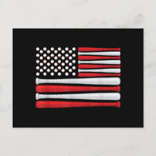 Klassische amerikanische Baseballflagge - Vintage Postkarte