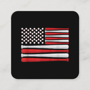 Klassische amerikanische Baseballflagge - Vintage Quadratische Visitenkarte