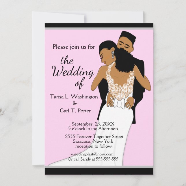 Klassische amerikanische Braut & Groom Wedding in Einladung (Vorderseite)