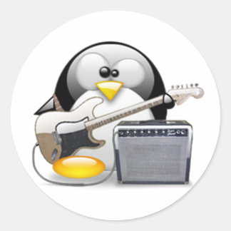 Klassische amerikanische Gitarre und Amplifier Tux Runder Aufkleber