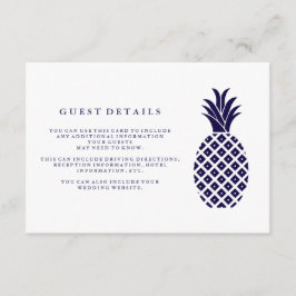 Klassische Ananas-Hochzeitsgäste Details Begleitkarte