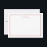 Klassische Anfangsmonogramm-rote Randkorrespondenz Mitteilungskarte<br><div class="desc">Dieses Design verfügt über einen dünnen doppelten Rand mit Platz für ein Monogramm und einen Namen/Text oben. Klicken Sie auf die Schaltfläche "Anpassen", wenn Sie die Designelemente anpassen und/oder den Text weiter ändern möchten! Variationen dieses Designs, zusätzliche Farben sowie koordinierte Produkte sind in unserem Shop erhältlich, zazzle.com/store/doodlelulu. Kontaktieren Sie uns,...</div>