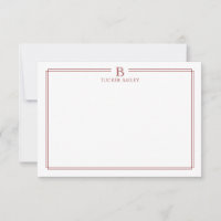 Klassische Anfangsmonogramm-rote Randkorrespondenz