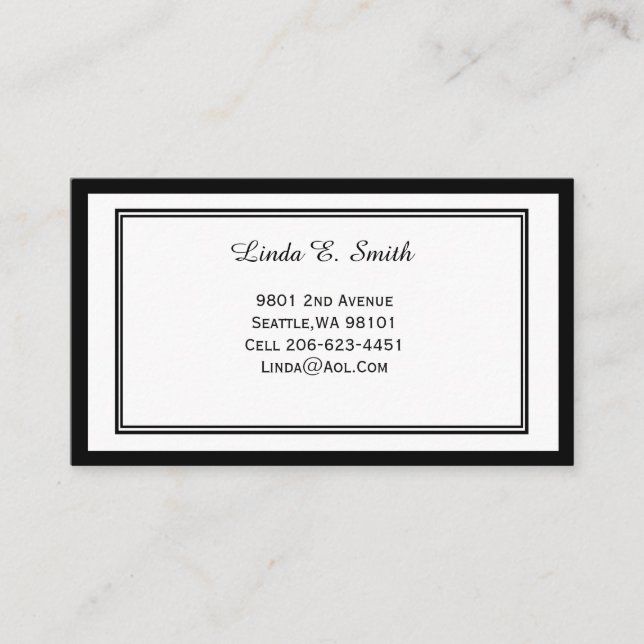 Klassische Anrufkarte Visitenkarte (Vorderseite)