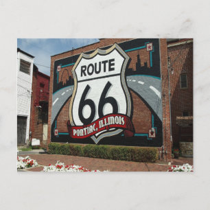 Klassische Ansichten der Route 66 Illinois Postkarte