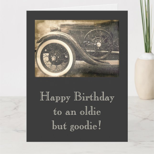 Klassische antike Autos Big Birthday Card Karte (Vorderseite)