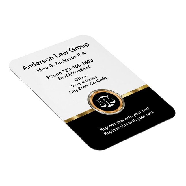 Klassische Anwaltskanzlei Magnetic Businesscards Magnet (Rechte Seite)