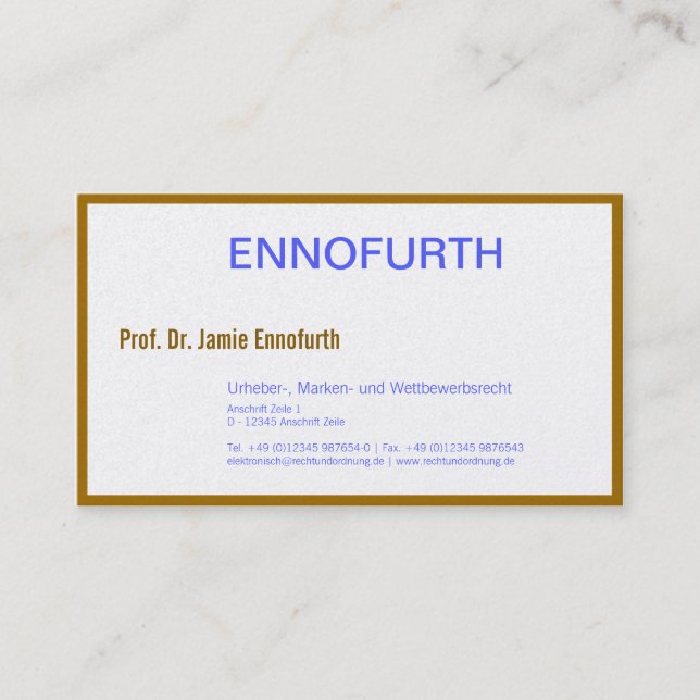 Klassische Anwaltskarten Visitenkarte (Vorderseite)