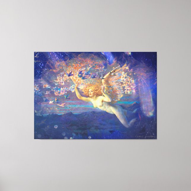 *~* Klassische AP14 Angel Woman Fly Fairy Ephemera Leinwanddruck (Vorderseite)