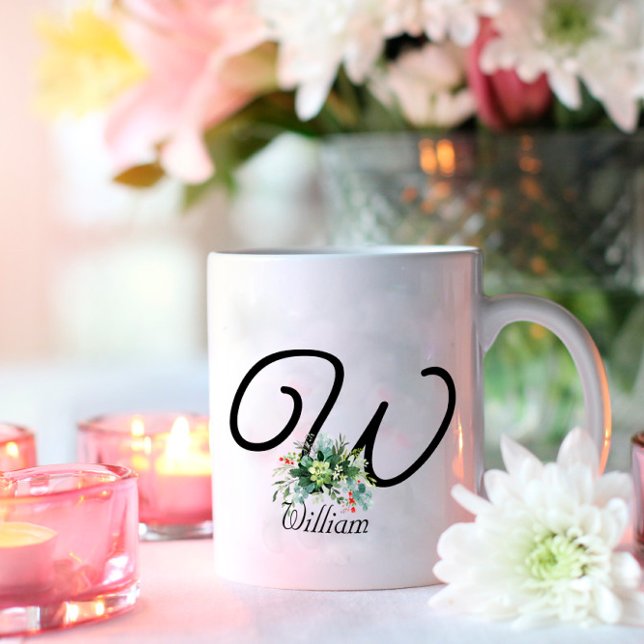 Klassische Aquarellfarben-Wildblumen Buchstaben Ka Kaffeetasse (Von Creator hochgeladen)