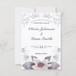 Klassische Aquarellflorale Hochzeit Einladung
