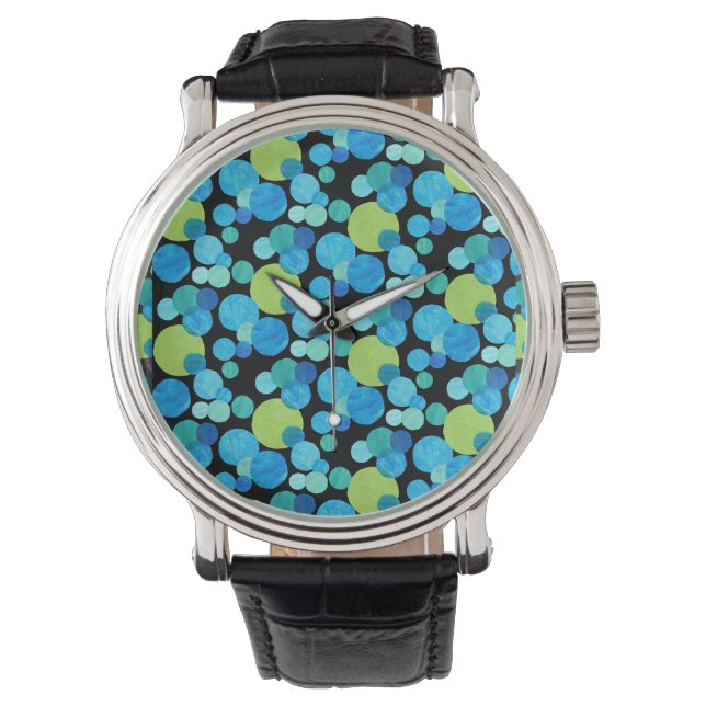 Klassische Armbanduhr: Blaumond-Muster Armbanduhr (Vorderseite)
