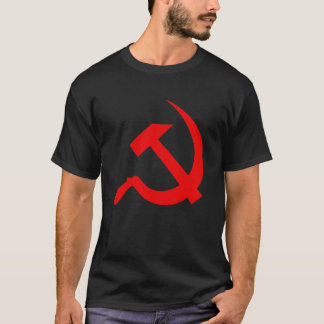Klassische Art-heller roter Hammer u. Sichel auf T-Shirt