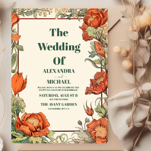 Klassische Art Nouveau-Hochzeit Einladung