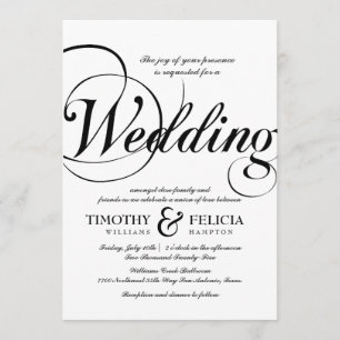Klassische Art-Schwarzweiss-Hochzeit Einladung