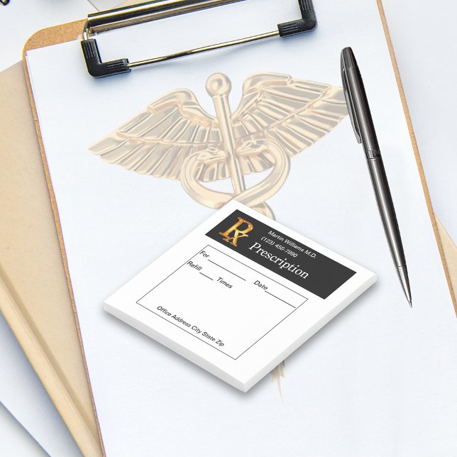 Klassische Ärzteverschreibung schreibt Kommentare  Post-it Klebezettel (Von Creator hochgeladen)