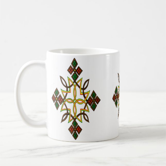 Klassische äthiopische Quermotiv-Tasse Kaffeetasse (Links)