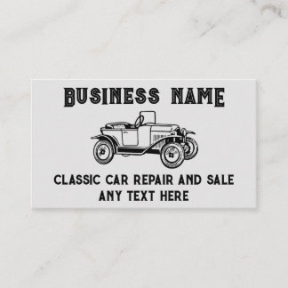 Klassische Autoreparatur und Vintage Visitenkarte