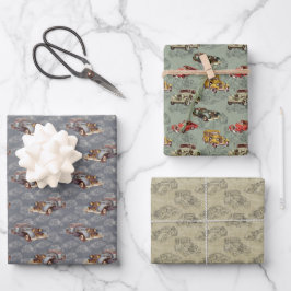 Klassische Autos Geschenkpapier Set