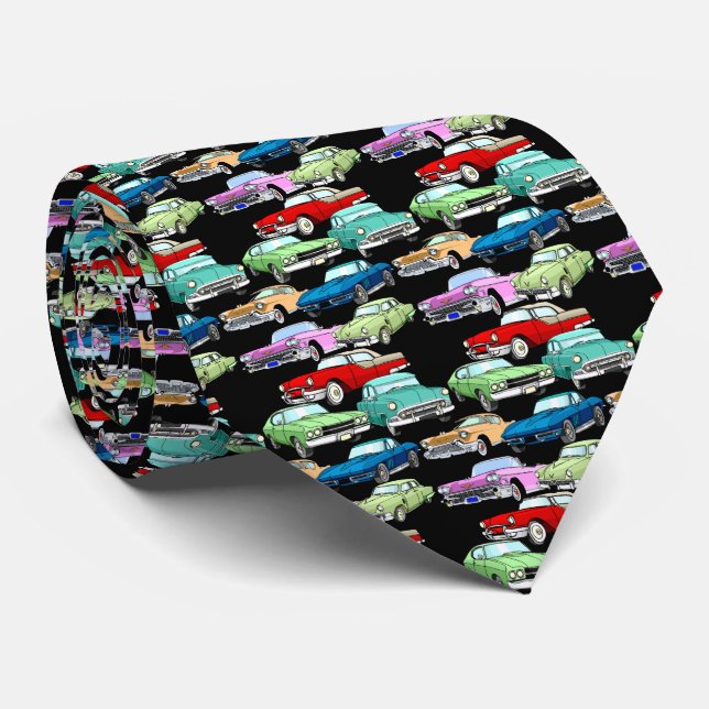 Klassische Autos Schwarze Krawatte (Gerollt)