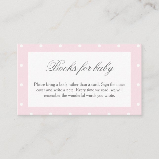 Klassische Baby Pink Bow Baby Duschbücher für Baby Begleitkarte (Vorderseite)