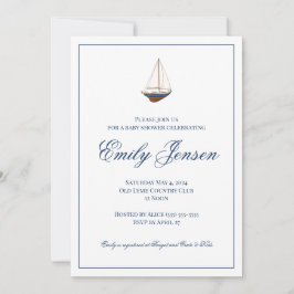 Klassische Babydusche für Nautical Sailboat Einladung